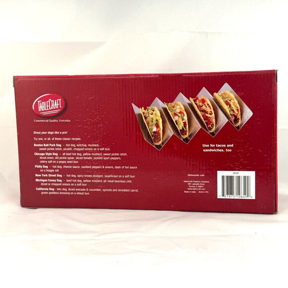 TableCraft BBQ Stainless Steel Hot Dog Tacos Prep Tray 4 Stations Multi-Use - Picture 2 of 6